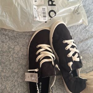 Torrid Black Sneakers with Cream Laces